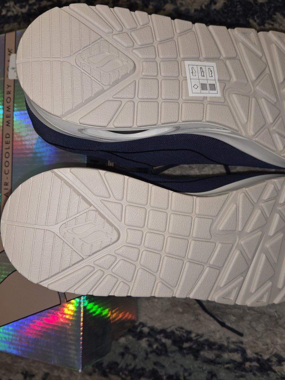 Skechers Women's Glitter Navy Athletic Sneakers - Picture 4 of 7